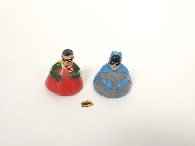 VINTAGE MARX TOYS Batman and Robin Rolykins Figures 1966 Rare Original ...