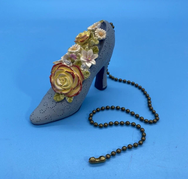 Azul decorado con zapatos de flores - cadena de tracción para ventilador de techo o luces/bonito hallazgo