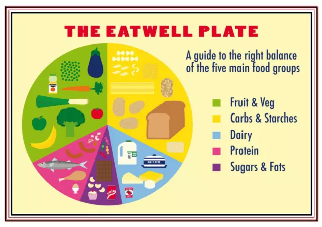 A4 Poster Sign Eat Well Educational Children Kids Childminders