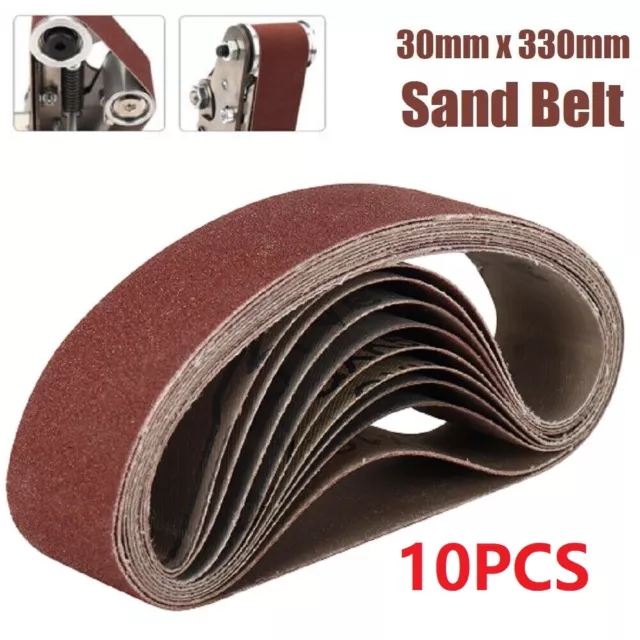 10Stk Schleifbänder Schleifpapier 10Pcs 30x330mm 40-1000Grit Sanding Belt