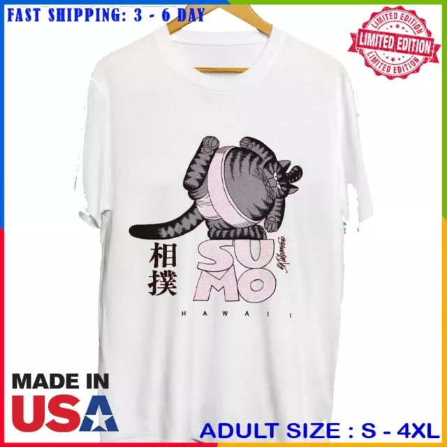 HOT! Vintage NWT Crazy Cat Sumo Hawaii Kliban T-Shirt Full Size S-2XL