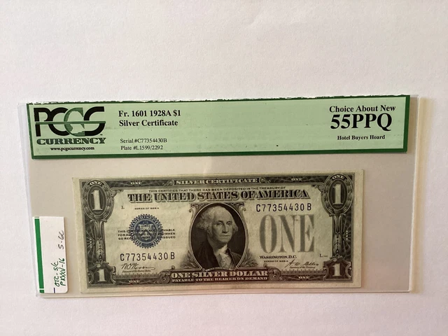 1928 A $ 1 Dollar￼ Silver Certificate Funny Back PMG 55 Rare High