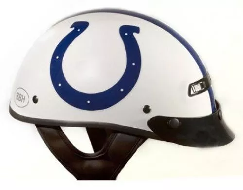 Brogies Bikewear NFL Indianapolis Colts Motorcycle Half Helmet White - Small