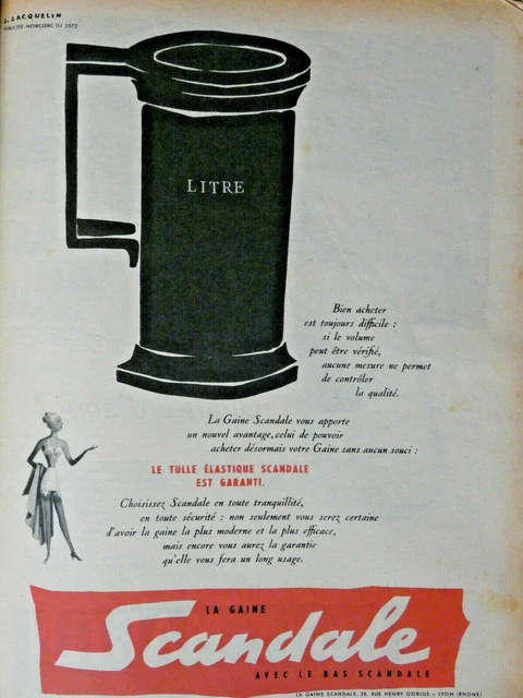 1957 Press Advertisement Elastic Tulle Scandal Sheath With Bottom