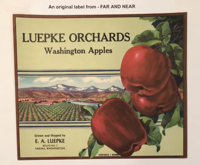 Luepke Orchards Brand Scarce Apple Crate Label - Yakima