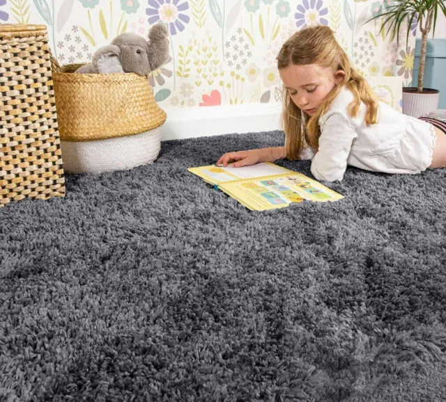 Large Fluffy Rugs Anti-Slip Shaggy Rug Living Room Bedroom Carpet Runner Mat