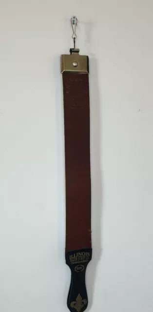 razor strop” Illinois Razor Strop Co, 835” 2”x20”, Top Grain Cow Hide.