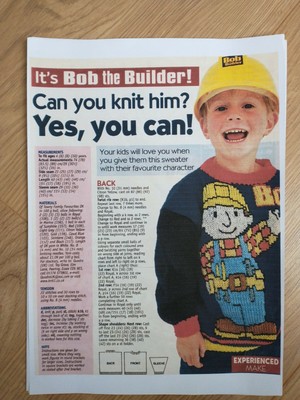 bob the builder jumper knitting pattern