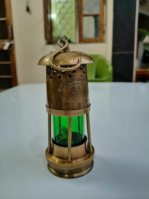 Lampada a oli minore fatta a mano in ottone antico Marine 6 "Lanterna in...