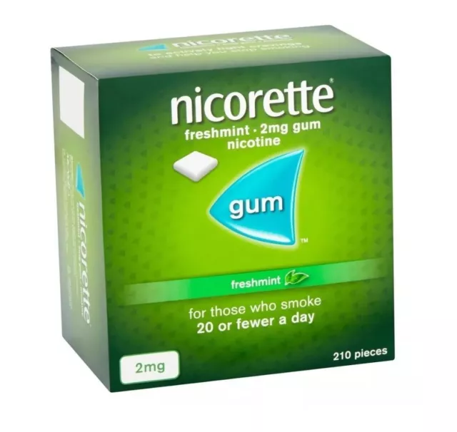 Nicorette Freshmint 2mg Gum Nicotine 210 Pieces (Stop Smoking Aid)