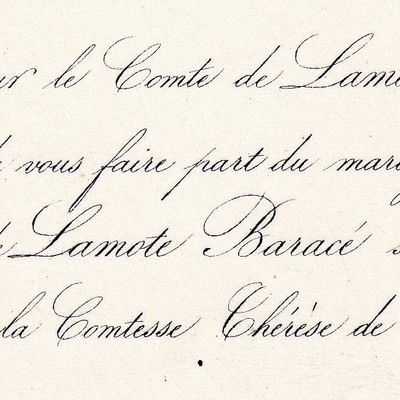 Alexandre Auguste De Lamote Baracé Paris 21 Mai 1850 Thérèse De Virieu 