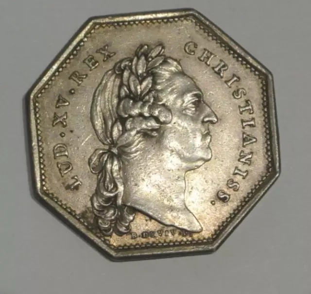 Rey Luis XV Montado Del Clergè 1770 Plata Peso 12Gr Moneda Histórica