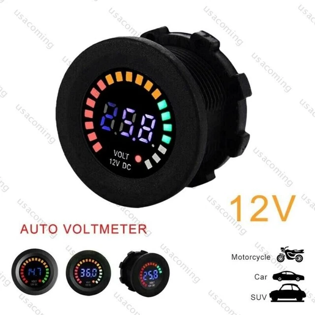 LED Display Digitale Voltmetro Auto Moto Tensione Volt Gola Pannello Metro 12V