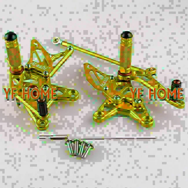 Set Pedini Posteriore Adattabili Adattabili Kawasaki Ninja ZX6R 2009-2017 Oro 16