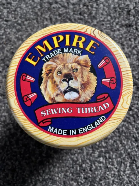 EMPIRE SEWING THREAD Tin Red 6x5 Made In England Cotton Reel Vtg Lid /Both  Ends £30.00 - PicClick UK