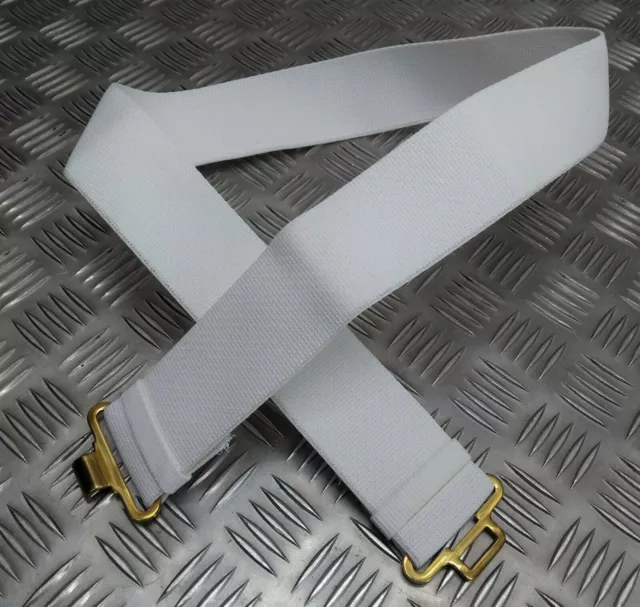Genuine British Army Issue White Courlene Parade Belt With 37 Ptn Buckle