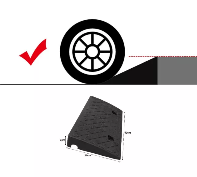 Rampe Mobile 50x27x7cm Bordsteinrampe Voiture Schwellenrampe Moto Auffahrhilfe 2