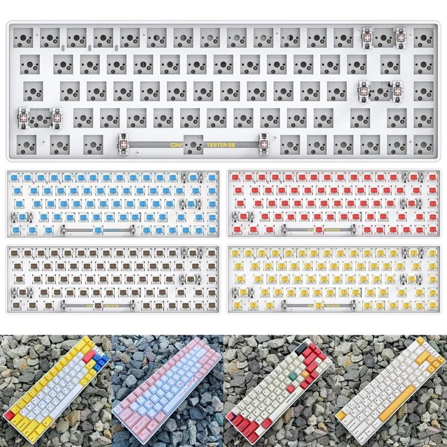 Kit 68 Keyboard 68KEYS TESTER68 MECHANICAL Keyboard Kit Two Modes Wireless 2.4G ...