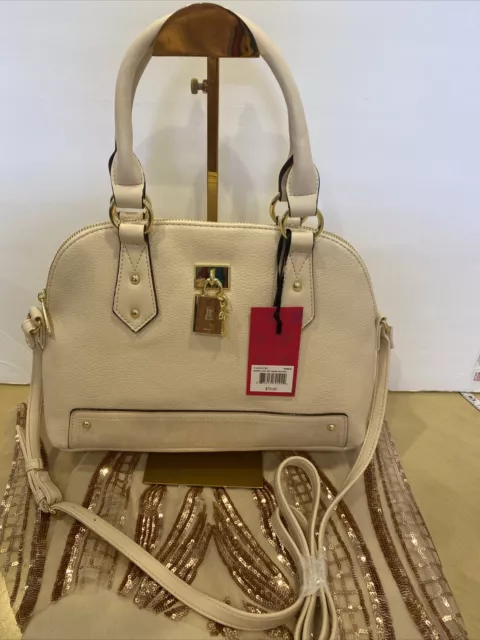 💗 Juicy Couture  Under Lock & Key Dome Satchel Crossbody Purse Bag  ivory