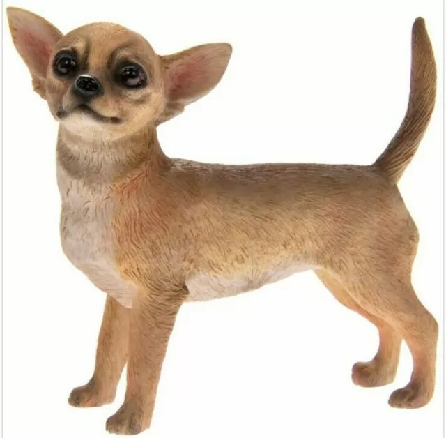 Dog Studies Standing Tan Chihuahua Ornament Resin Figurine Gift Boxed