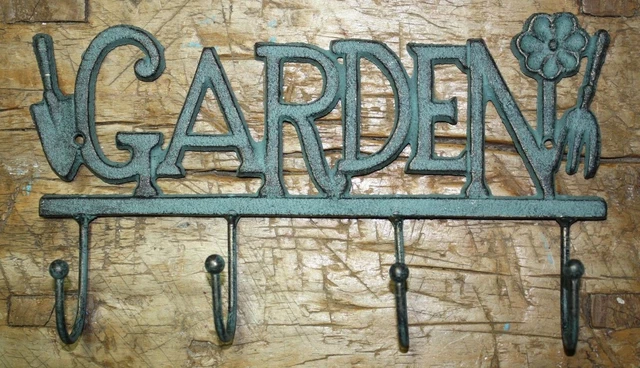 Cast Iron VICTORIAN Style GARDEN Towel Coat Hooks Hat Hook Key Rack Rustic