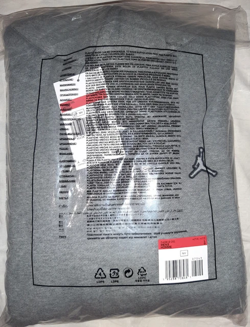 Felpa Jordan Brooklyn Fleece Pullover Uomo Grigio L Originale Jumpman Nike Nuova