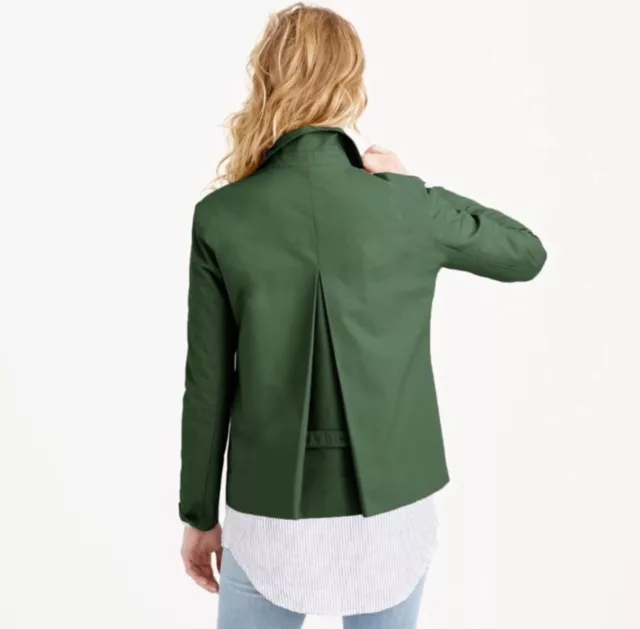 $198 J. Crew Japanese Poplin Swing jacket, green, Size 0, XS 2