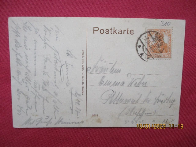Oberhof in Thüringen. Prinzen- Straße. AK von 1917! Villen. Littfaßsäule. 2