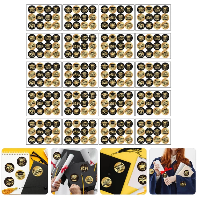 20 SHEETS OF Graduation 2024 Theme Sealing Labels Class Of 2024 Grad ...