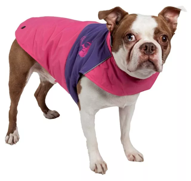Touchdog Lightening-Shield Waterproof 2-in-1 Convertible Dog Jacket w/ Blackshar