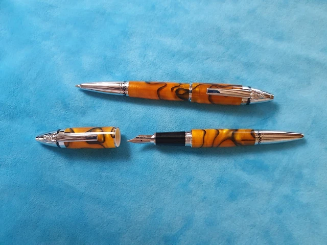 Parure Stylos Sheaffer En Argent Sterling - Plume Or 14K Et Bille, Occasion, à Réviser