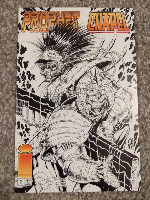 PROPHET CHAPEL SUPER SOLDIERS 1 1996 IMAGE COMICS SDCC B & W VARIANT liefeld 1b
