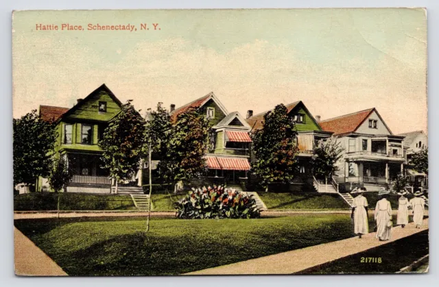 1915~Schenectady New York NY~Hattie Street Downtown~Victorian Women~VTG Postcard