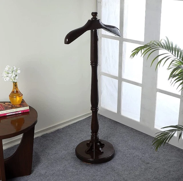 Wooden Coat Stand/Cloth Hanger - Pedestal Type (Brown, Size : 43 Inch)