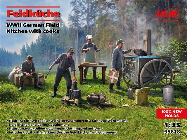 MODELLINO SOLDATI MODEL kit diorami ICM FELDKUCKE WWII GERMAN FIELD ...
