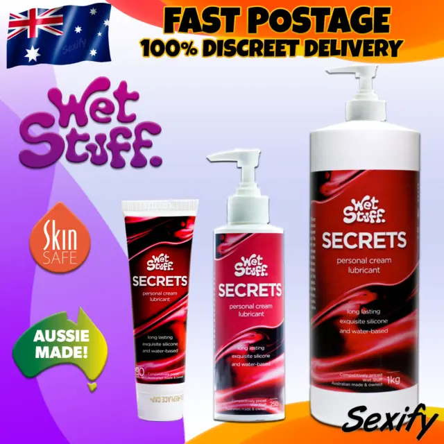 Wet Stuff Secrets Silicone & Water Based Lubricant Cream Personal Sex Lube NEW