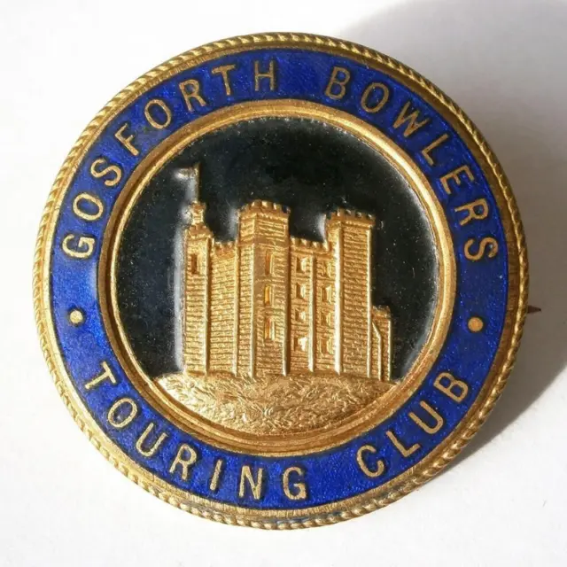vintage enamel bowling club badge gosforth bowlers touring club #3034A