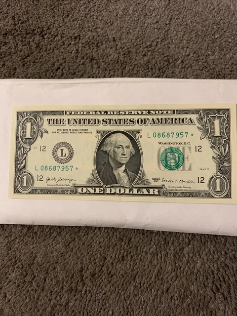 Rare 2017 One Dollar Star Noted bill, collectors item.  
