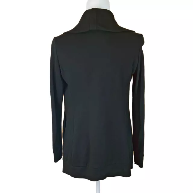 Allsaints "Dahlia Sweat" Sweatshirt Size S Black Open Front Zipper Collar 3