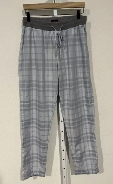 Hanro Switzerland Pajama Pants Lounge Blue Grey Plaid Mens M