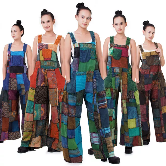 My Thai Pants: Patchwork Overalls Dungaree Jumpsuit Jumper Festival Hippie Boho