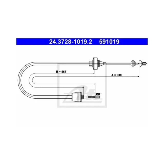 ATE Kupplungsseil für Renault Twingo