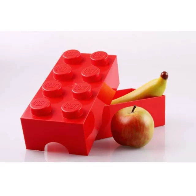 Lego Rangement / Boîte Déjeuner 8 Rouge Garçons Filles École Rigide Étui Brique