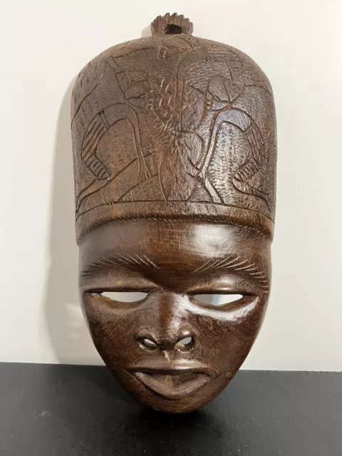 Hand Carved Wooden South African Mask 13” x 6.5”