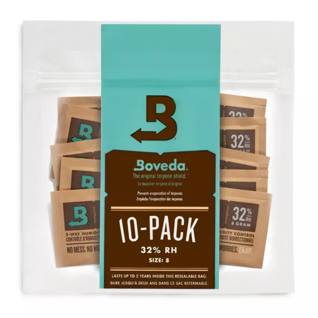 Boveda RH 2-Way Humidity Control - Size 8 for Up to 1 Ounce - 10-Count