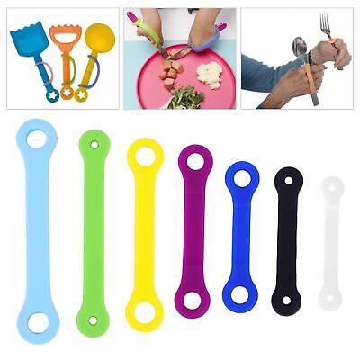 2x Anti-Shake Eating Aid Vaisselle Silicone Eating Tool Hand Straps