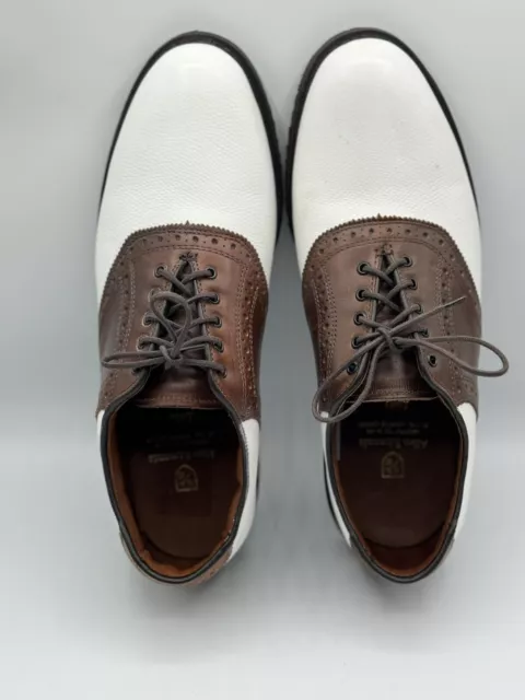 Allen Edmonds Links Golf Shoes Handcrafted In USA Saddle White/Brn Mens Size 9D
