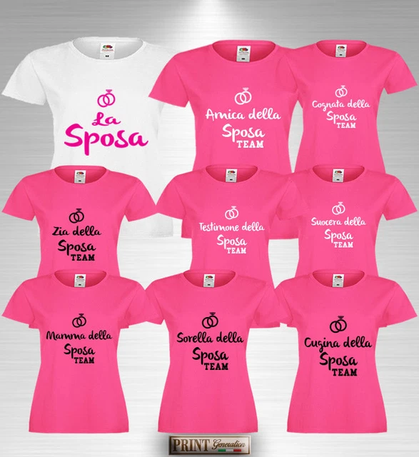 T-SHIRT ADDIO AL Nubilato SPOSA TEAM AMICA TESTIMONE MAMMA SORELLA ZIA  FRUIT OF EUR 7,99 - PicClick IT