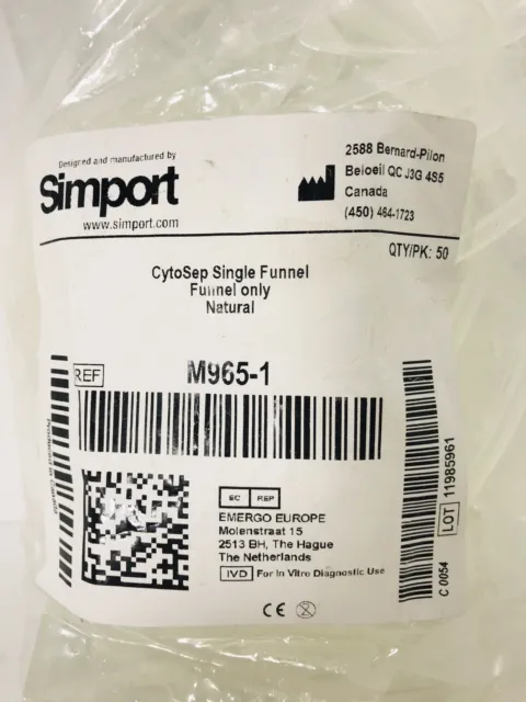 🔥 New Simport Cytosep Single Funnel • Funnel Only • Natural • M965-1 • 50 pack