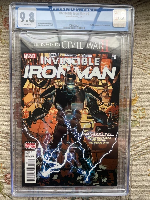 INVINCIBLE IRON MAN #9 CGC 9.8 1st full Appearance Of RIRI WILLIAMS 1st Print
